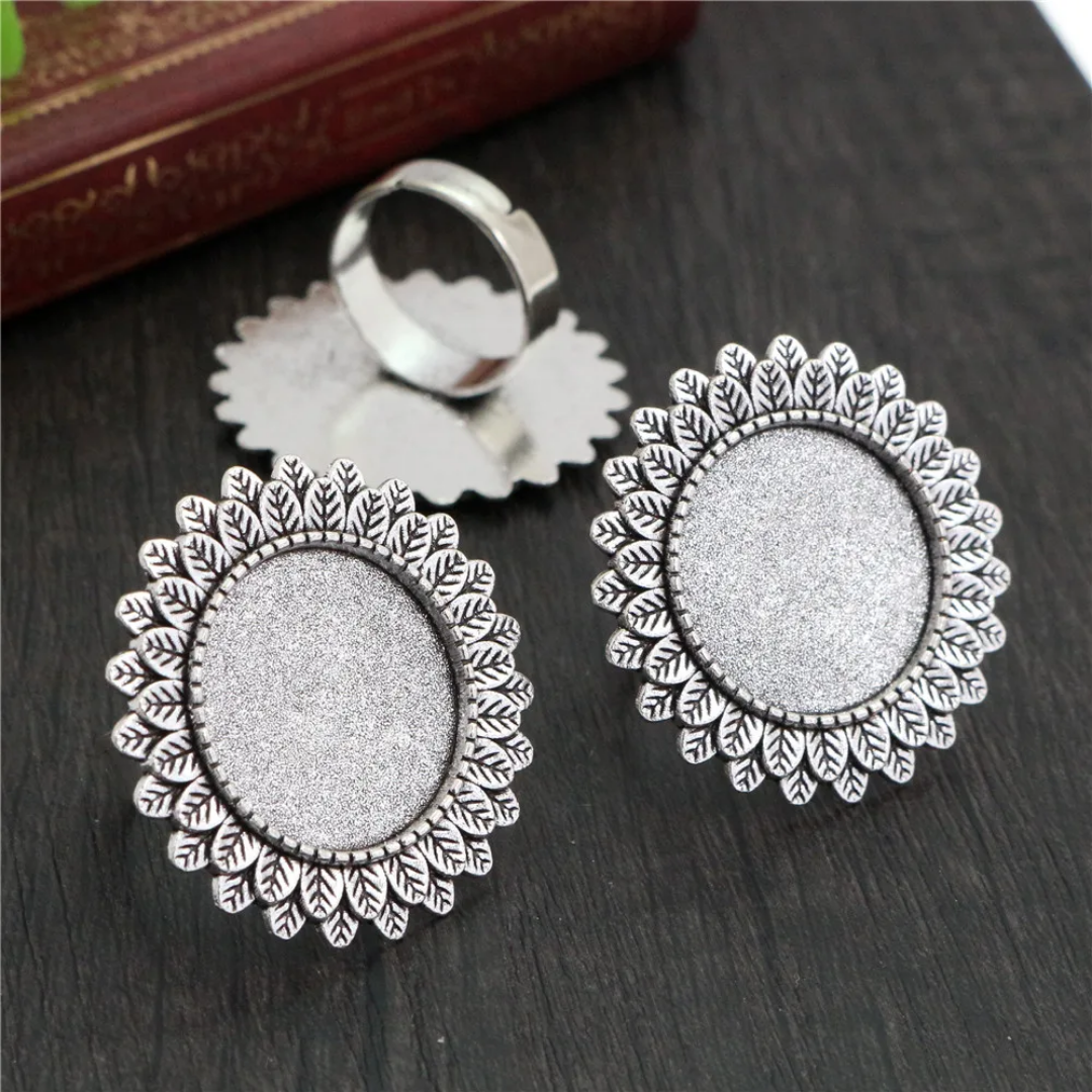 Antique Silver Ring Base 20mm - 1 Piece