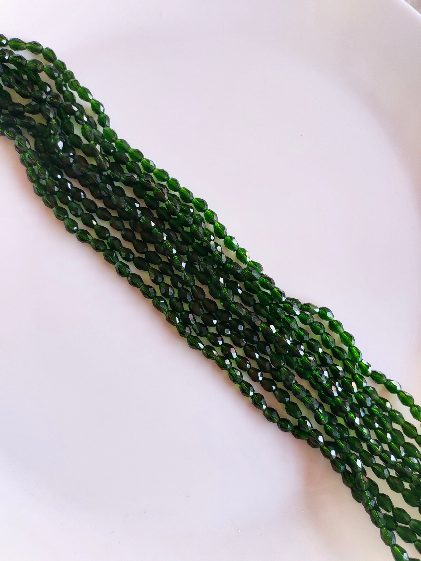 Drop 8*5mm Crystal Beads Dark Green