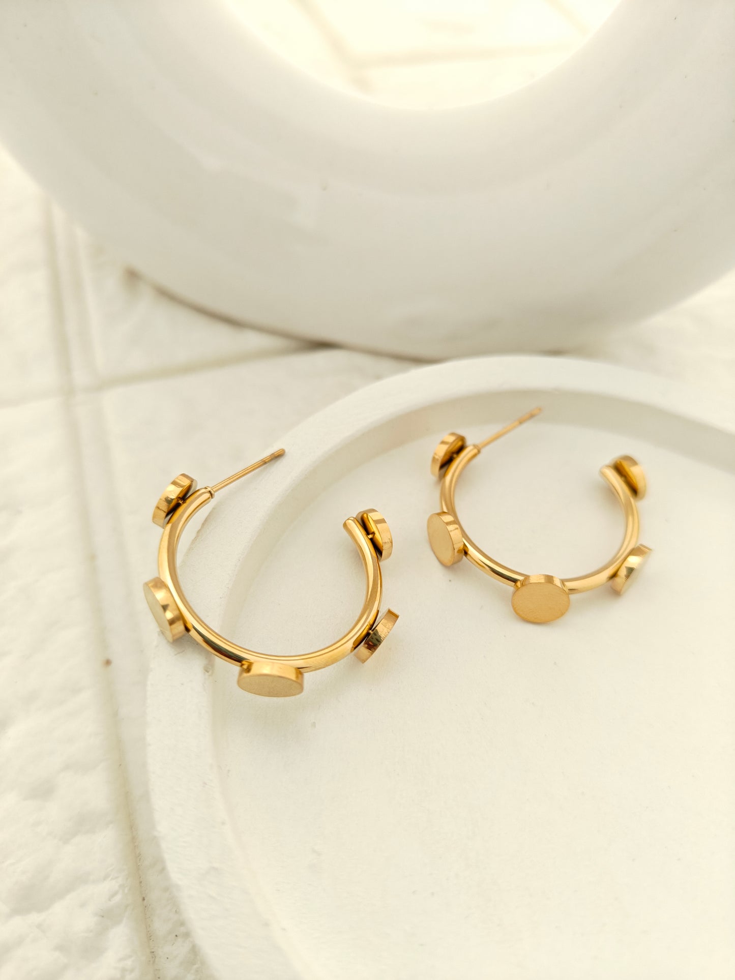 Luna Dot Hoops