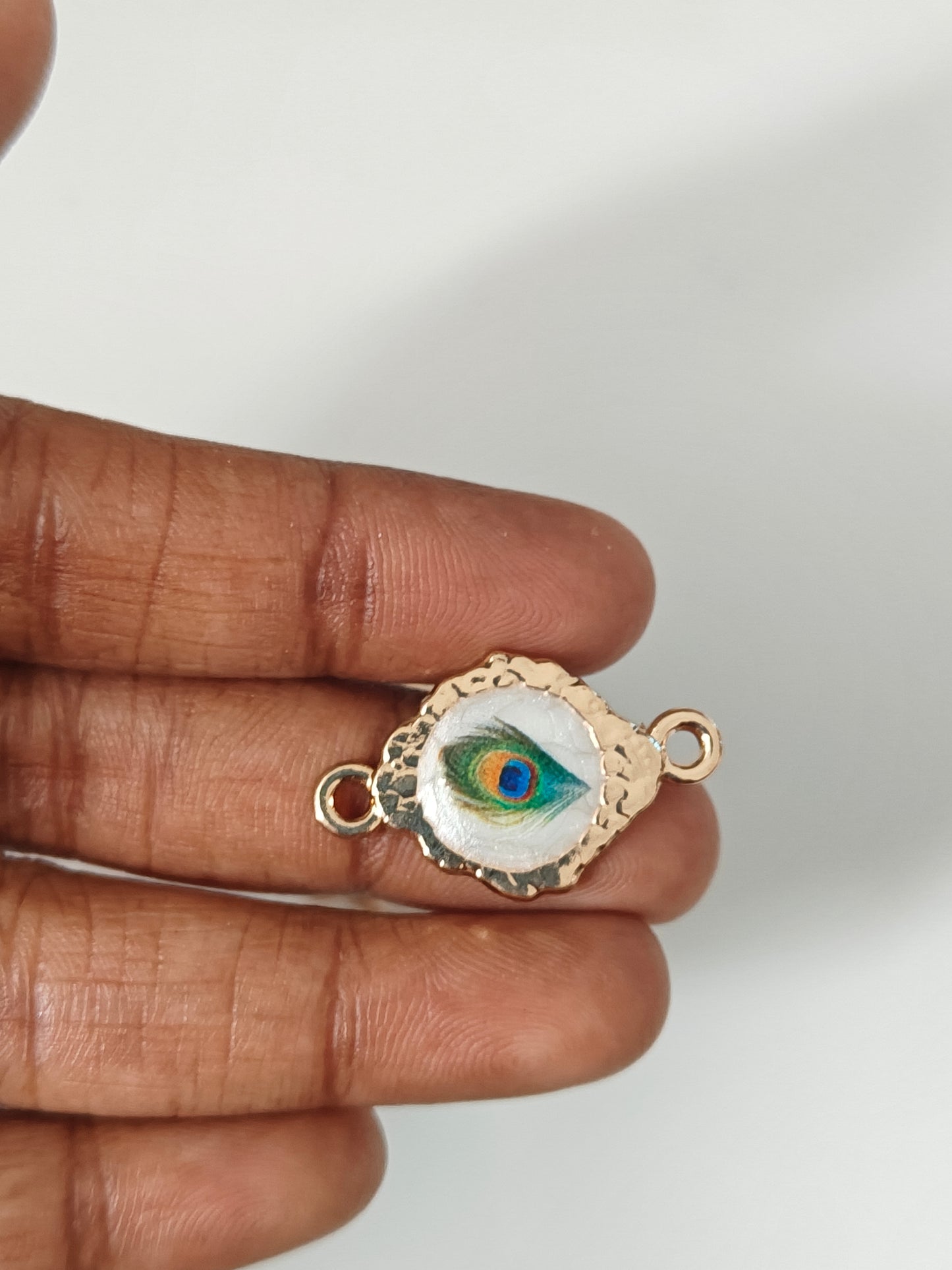Diamond Feather Connector Charm - 1 Piece