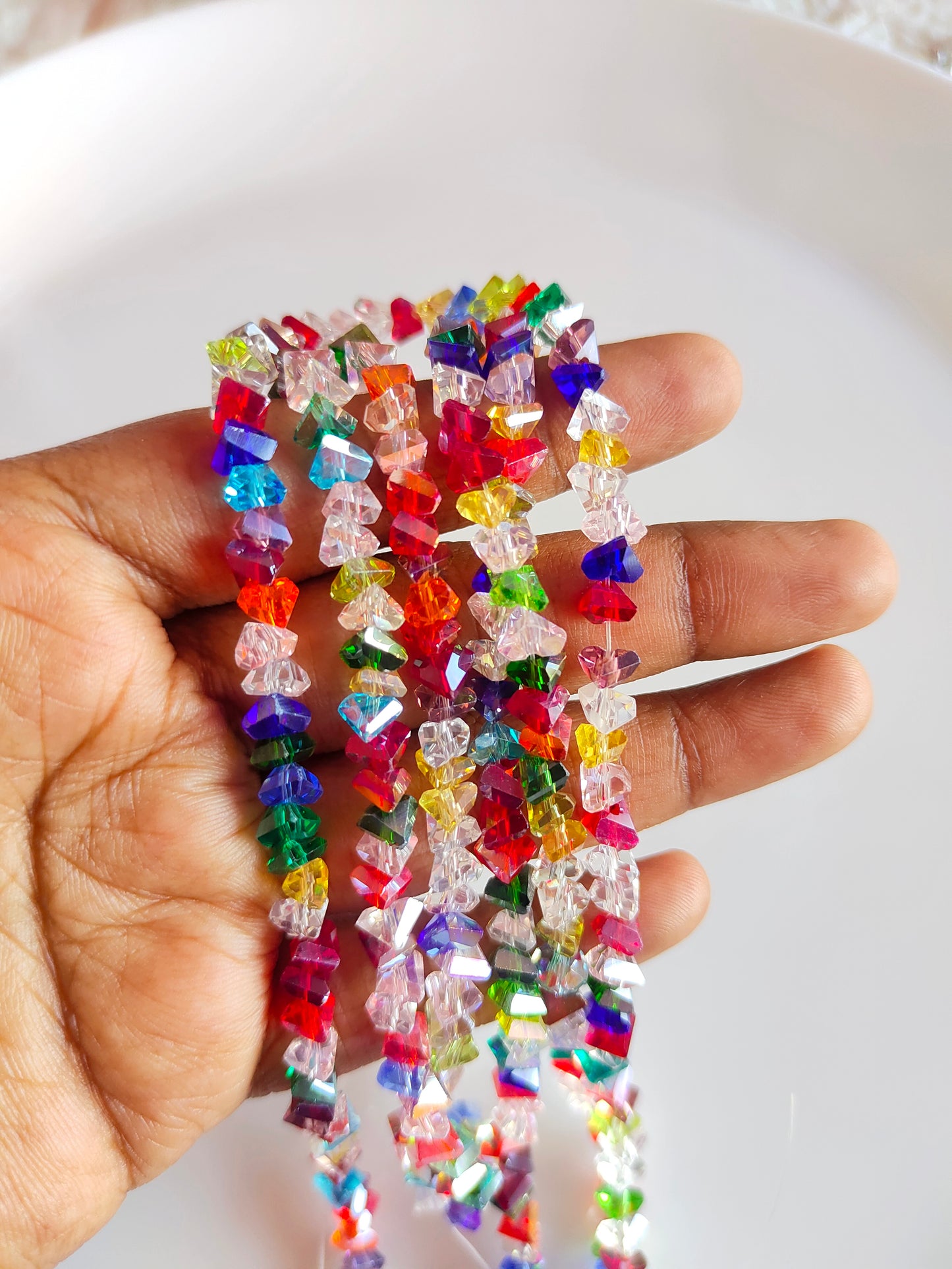 Premium Multicolor Triangle Crystal Beads