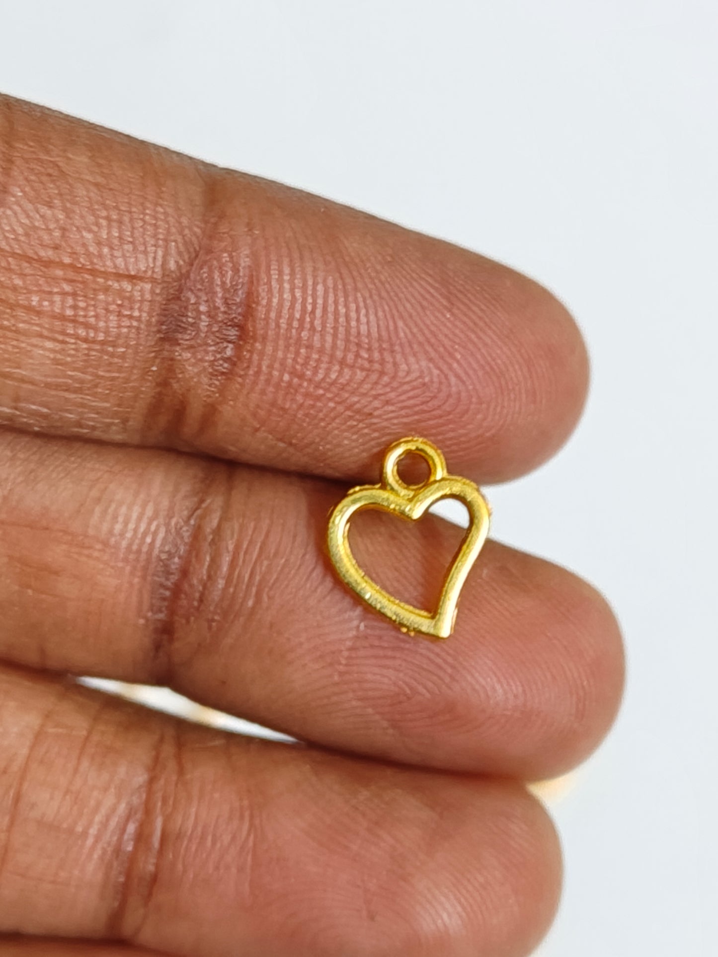 Mini Heart Bezel Charm - 1 Piece