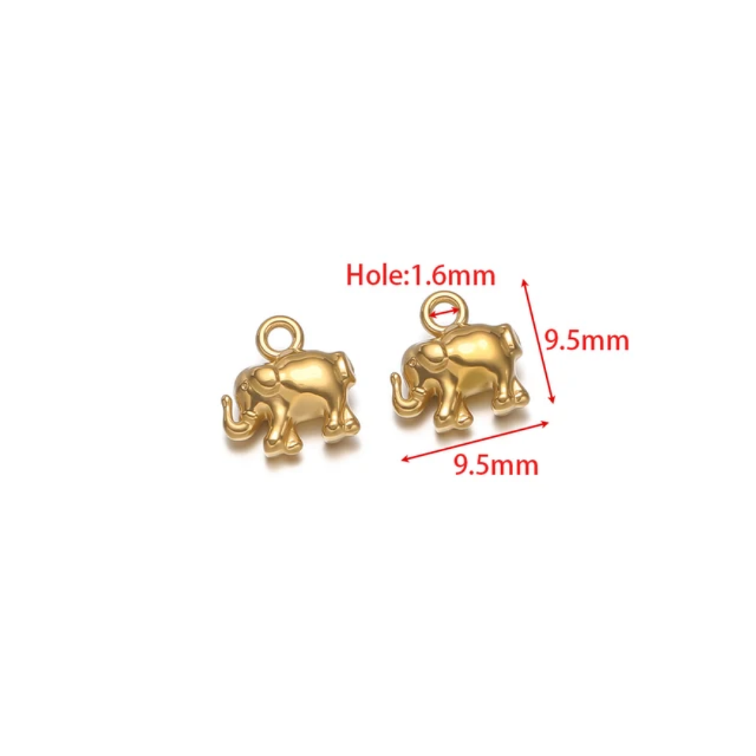 Elephant SS 18k Gold PVD Plated Charm - 1 Piece