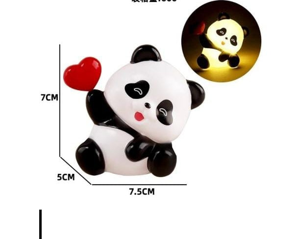 Mini Valentine Heart Panda Lamp - White/Yellow (1 Piece)