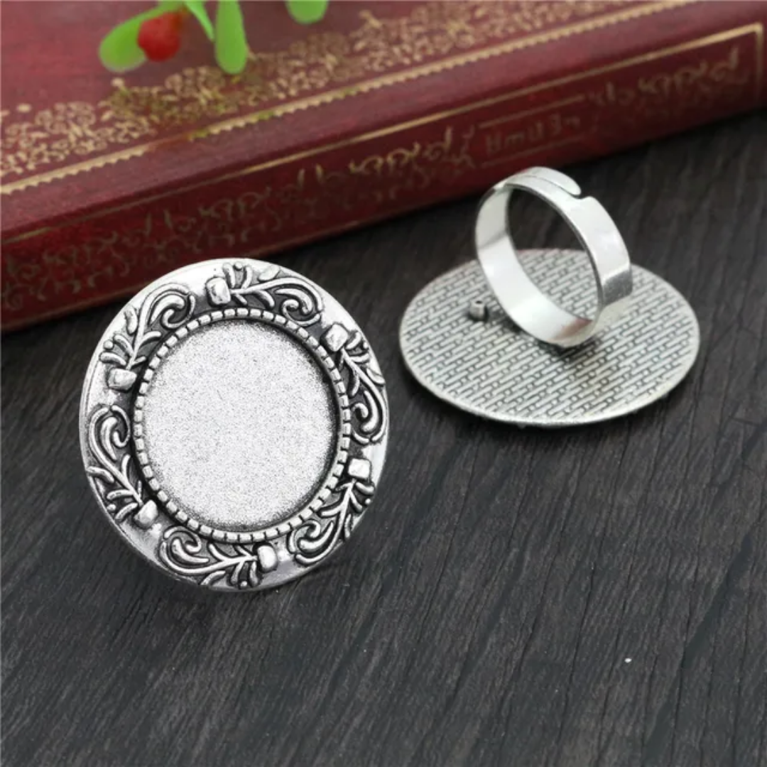 Antique Silver Ring Base 20mm - 1 Piece