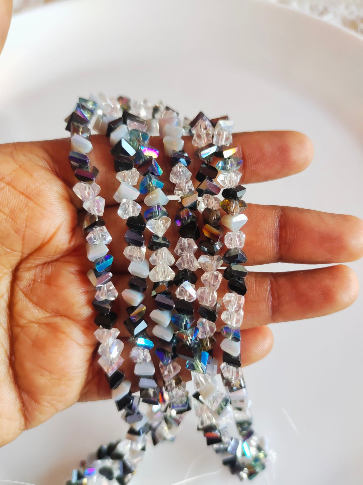Premium Black Triangle Crystal Beads