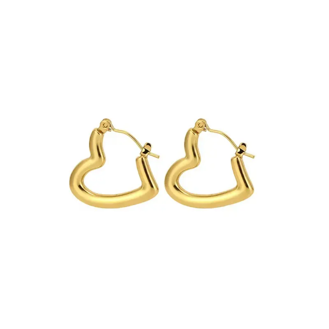 Curvy Heart Hoops