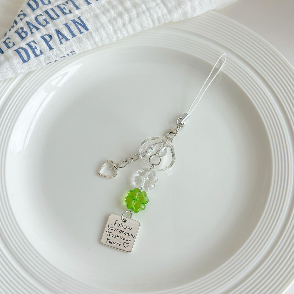 Green Clover Luck Phone Hanging Charm