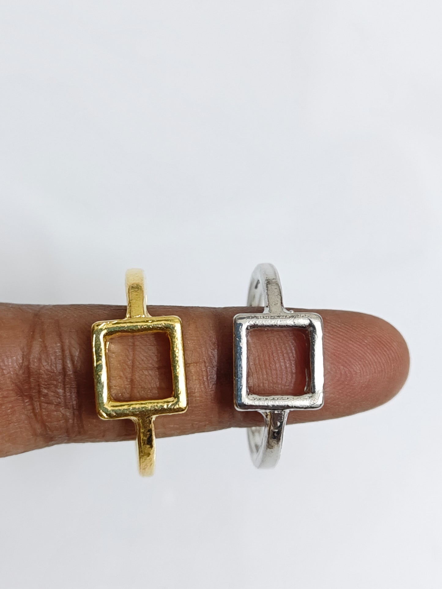 Square Open Ring 7mm - 1 Piece - Adjustable
