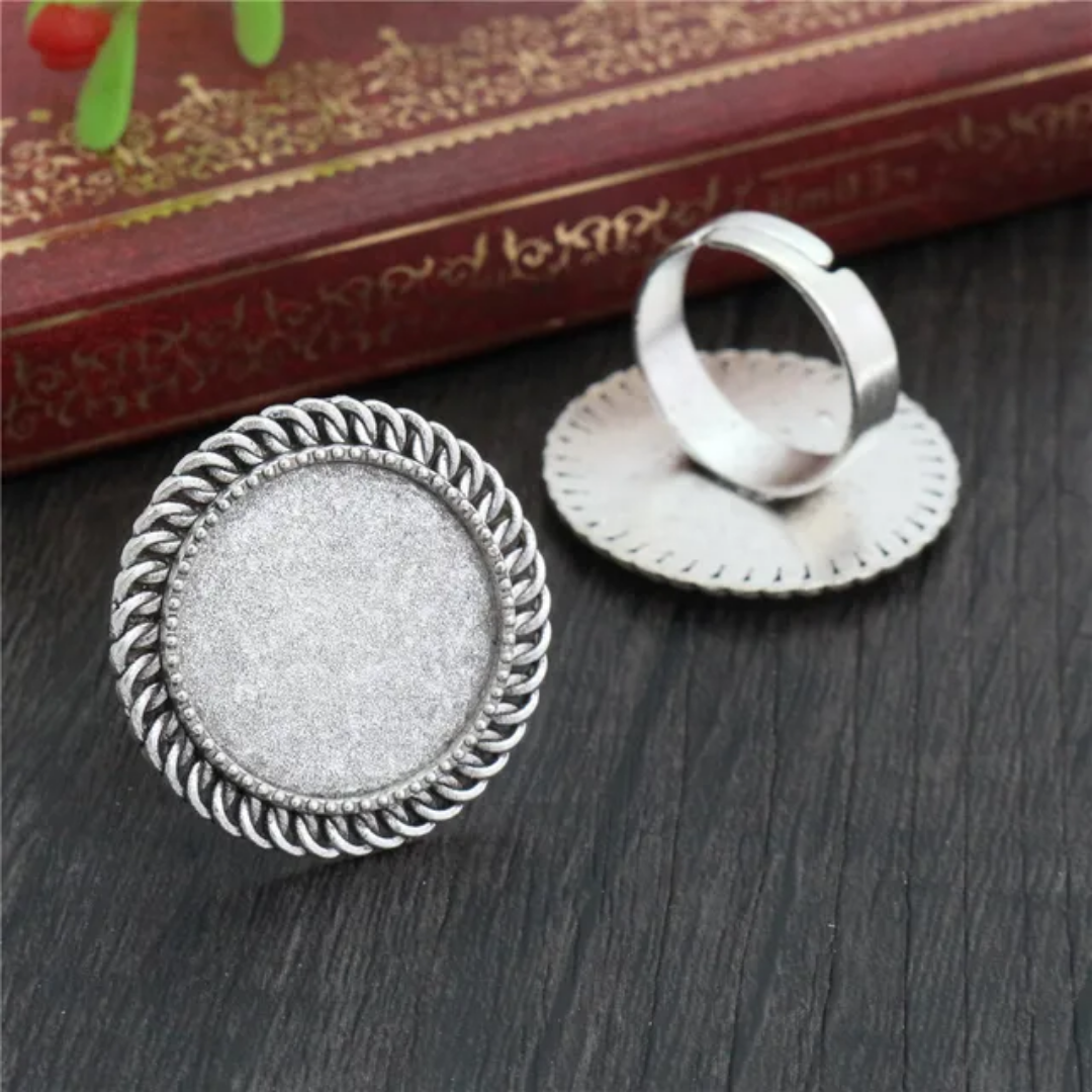Antique Silver Ring Base 20mm - 1 Piece