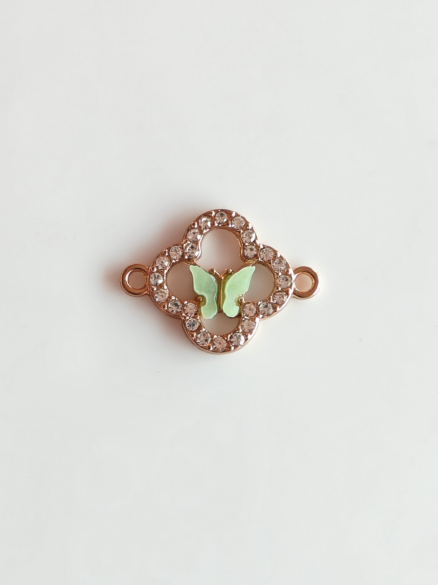 Stone Clover Butterfly Charm - 1 Piece