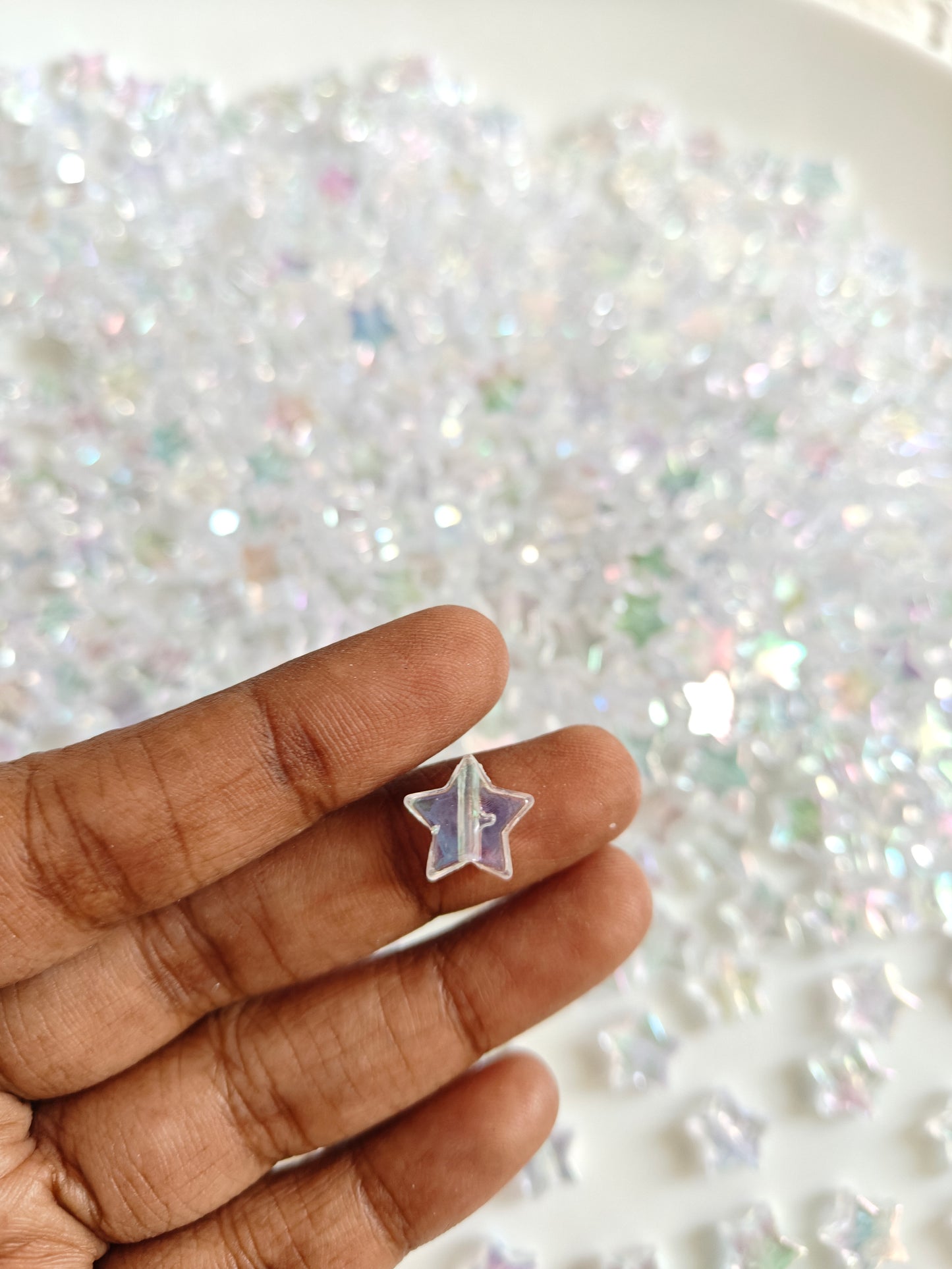 Rainbow Star Beads - 20g (approx. 80-90 pieces)