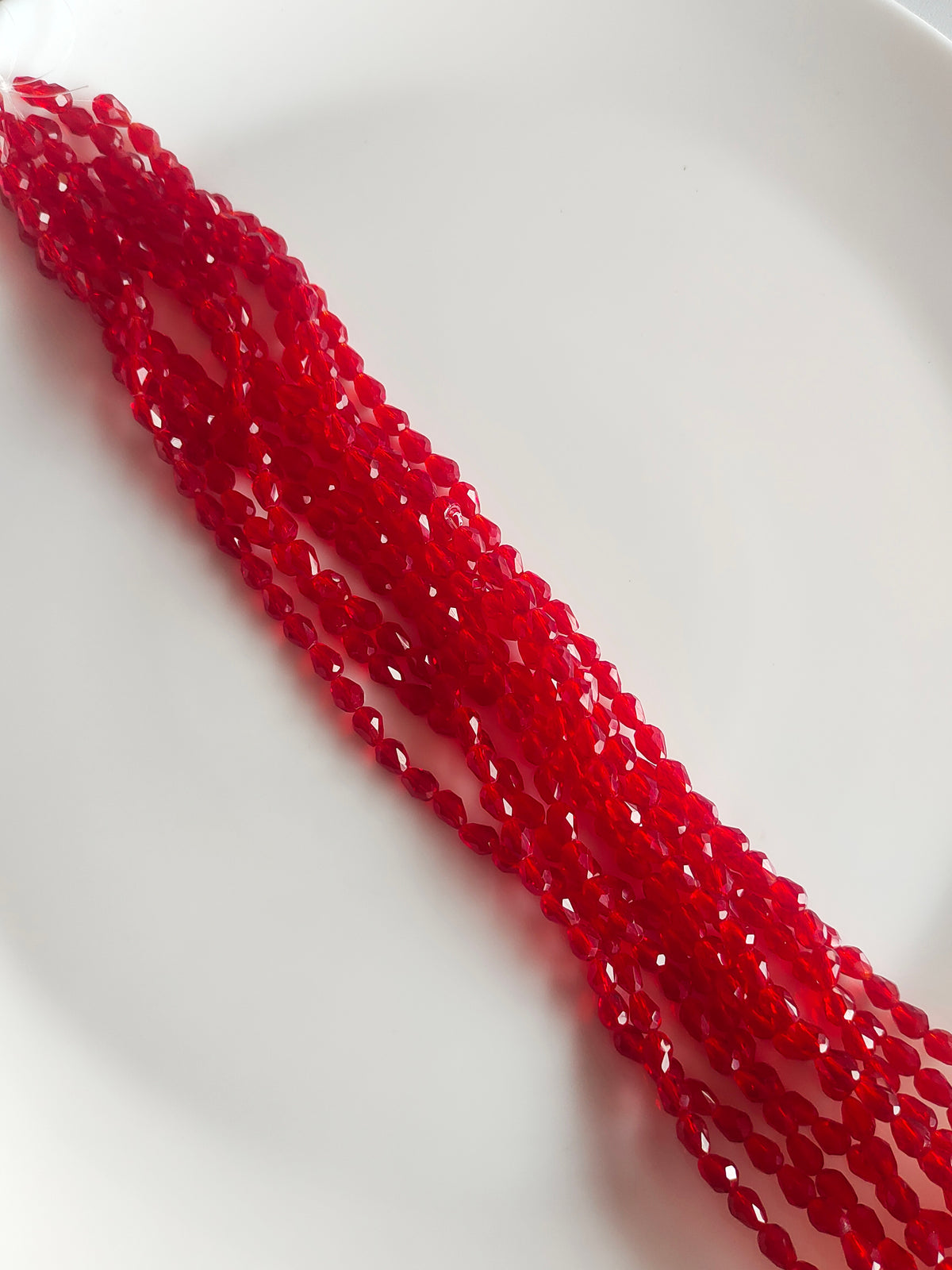 Drop 8*5mm Crystal Beads Bright Red