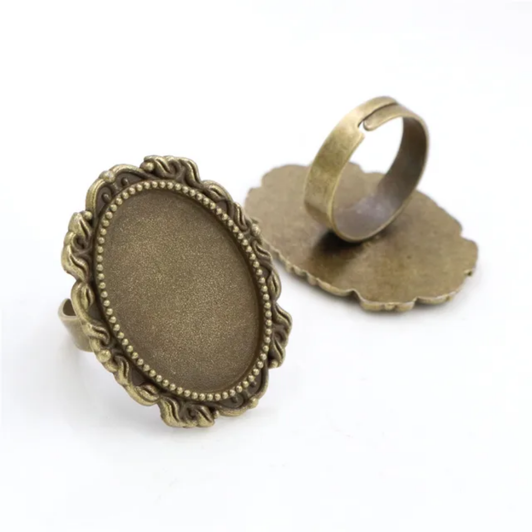 Vintage Brass Oval Rings 18*25mm - Design 11