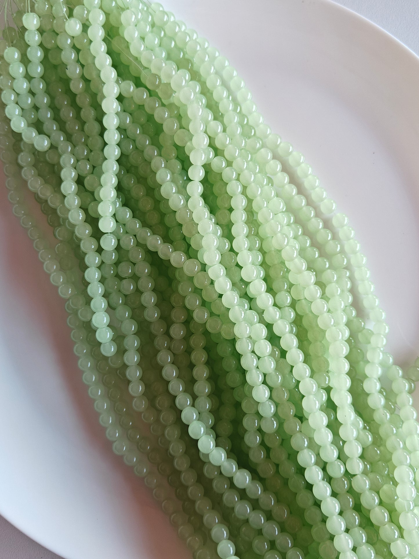 Jelly Beads 8mm Light Green - approx. 100 beads