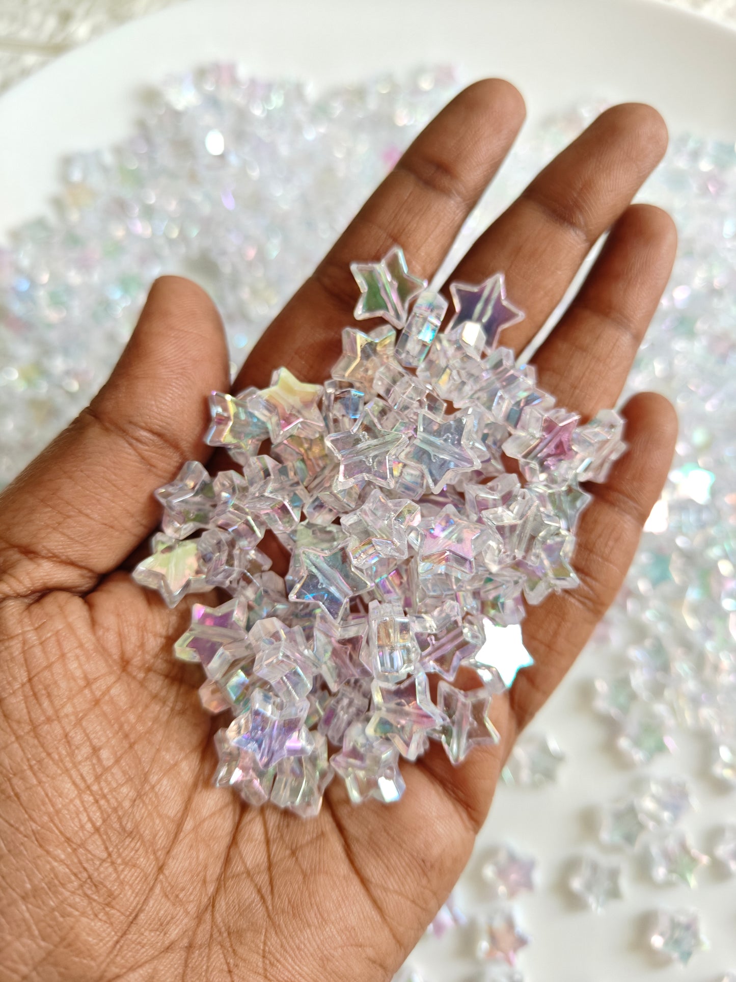 Rainbow Star Beads - 20g (approx. 80-90 pieces)