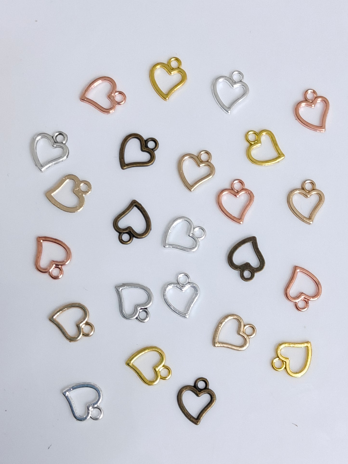Mini Heart Bezel Charm - 1 Piece