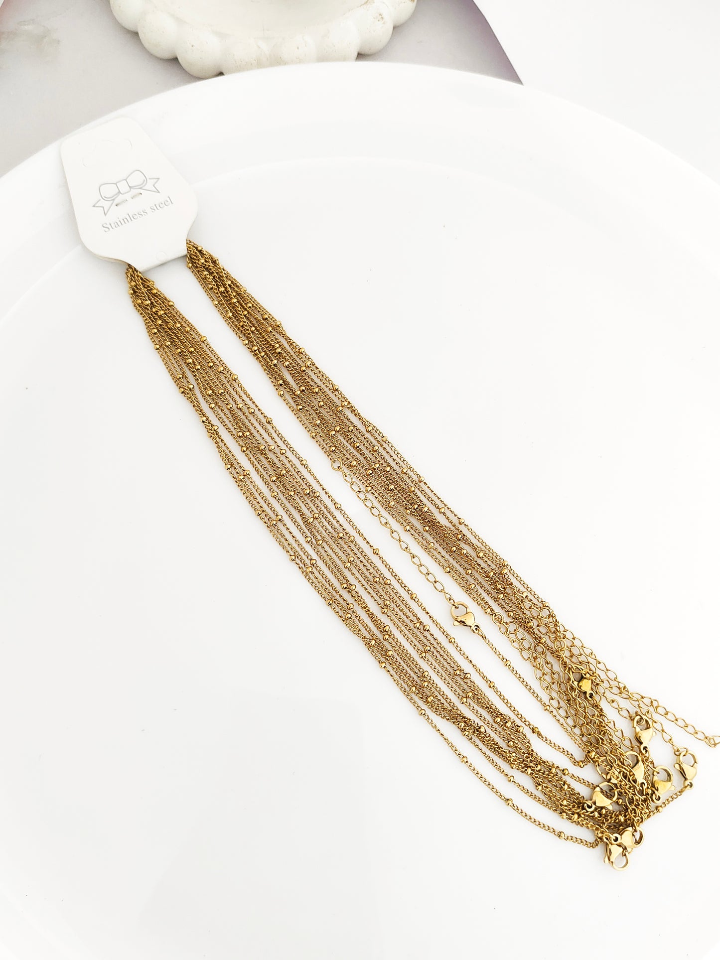 Ball Link Chain 18k Gold PVD Plated - 1 Piece