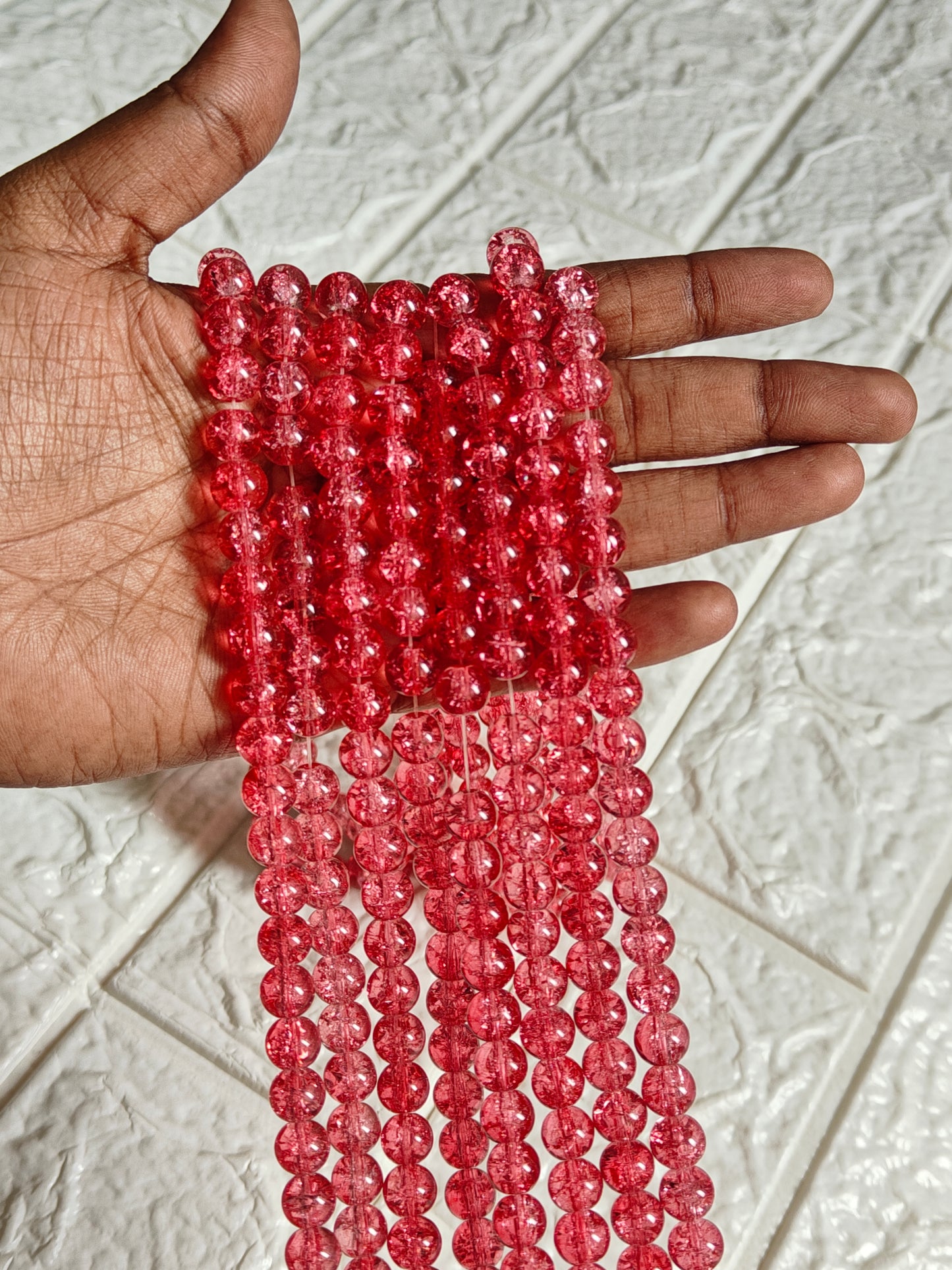 Single Shade Crackle Beads - approx. 100 beads