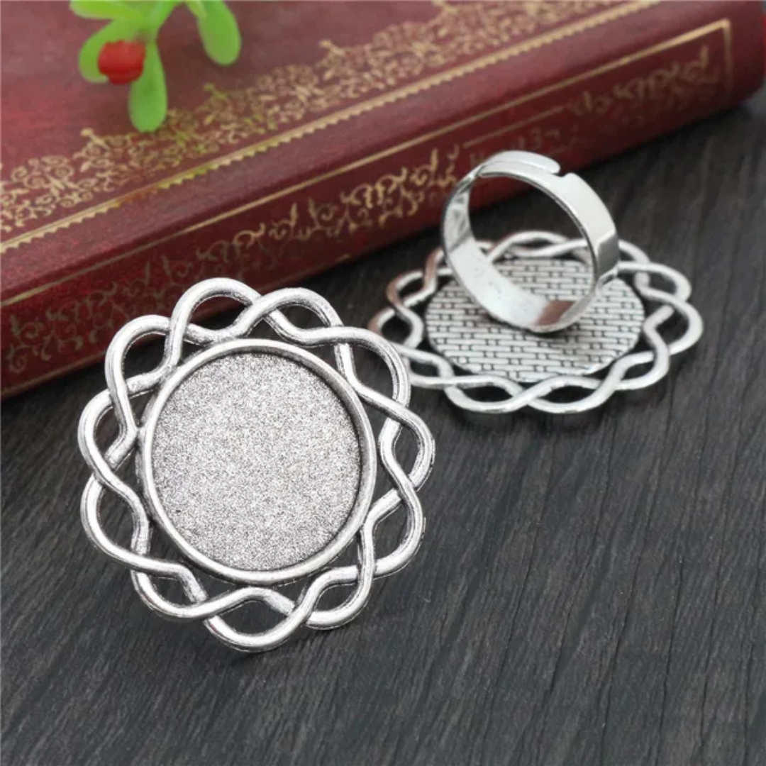 Antique Silver Ring Base 20mm - 1 Piece