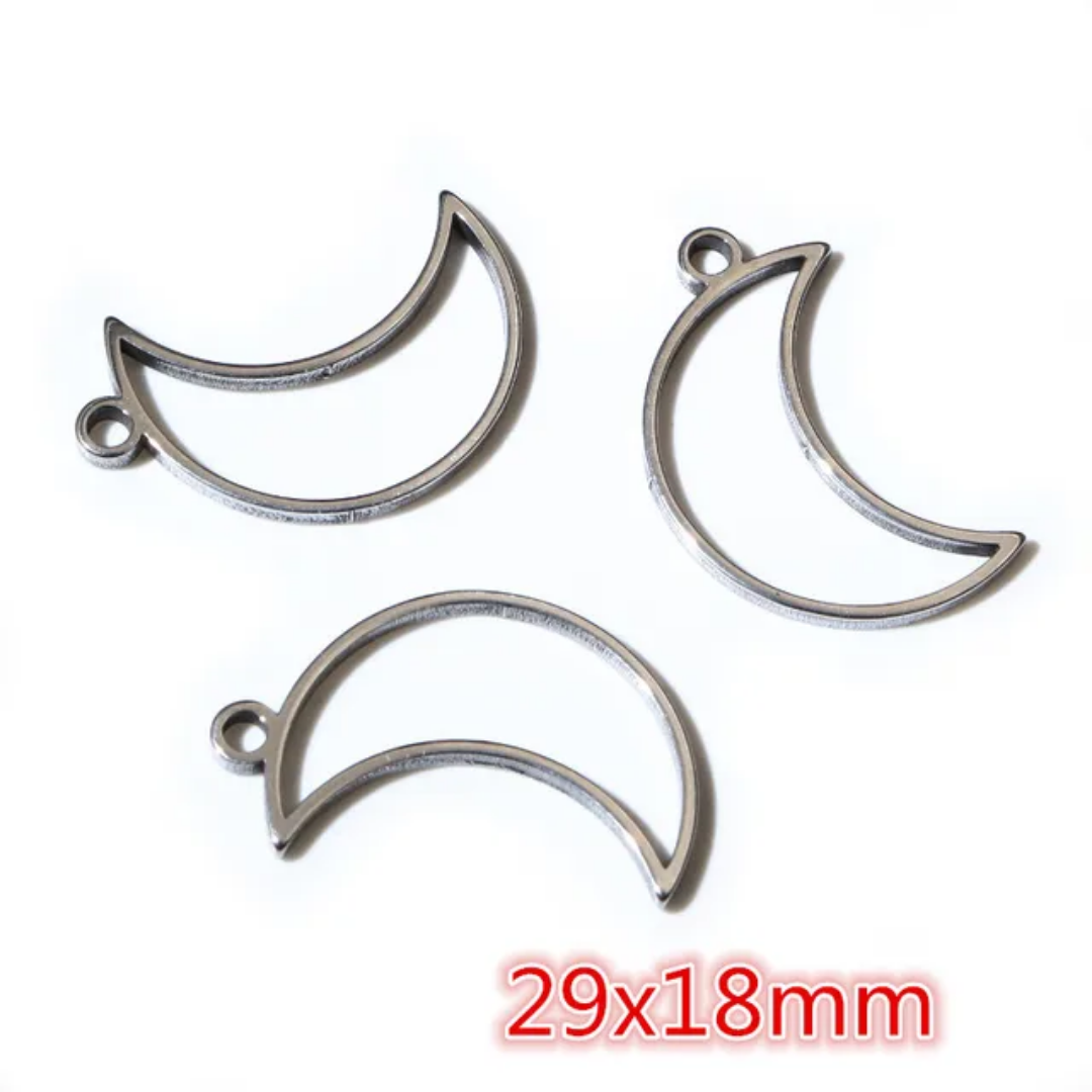 Stainless Steel Crescent 29*18mm Bezel - 1 Piece