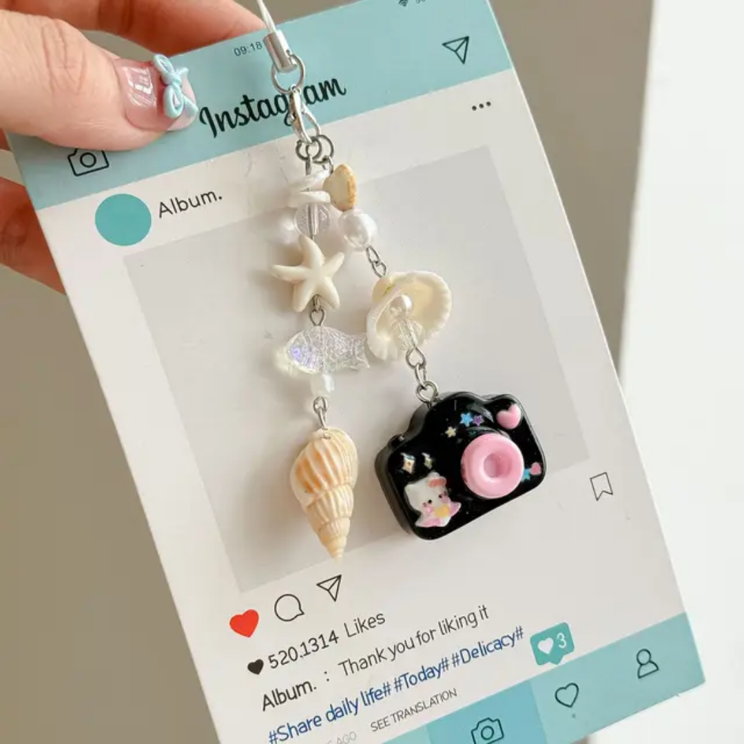 Black Cam Ocean Phone Hanging Charm