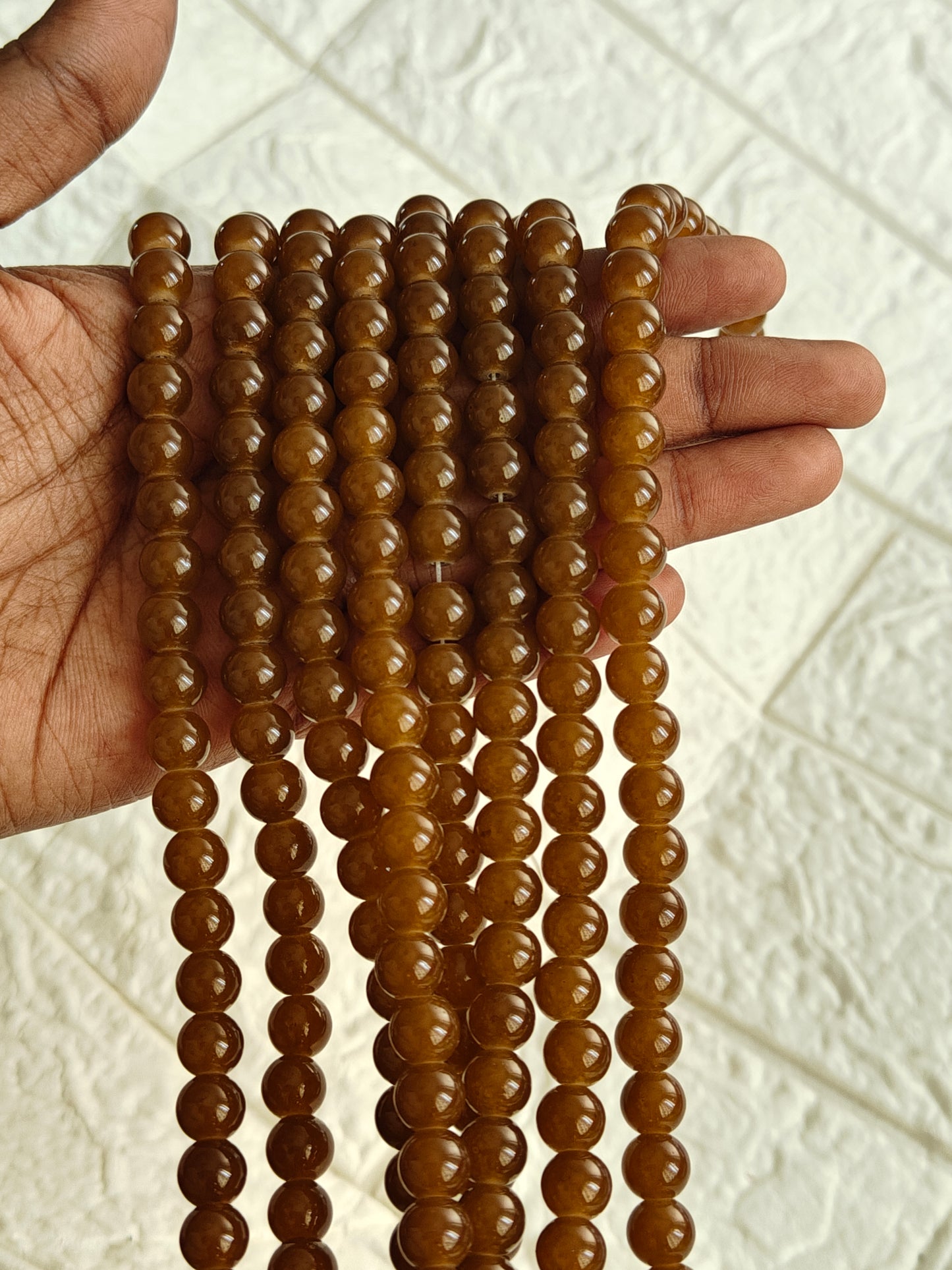 Jelly Beads Brown - approx. 100 beads
