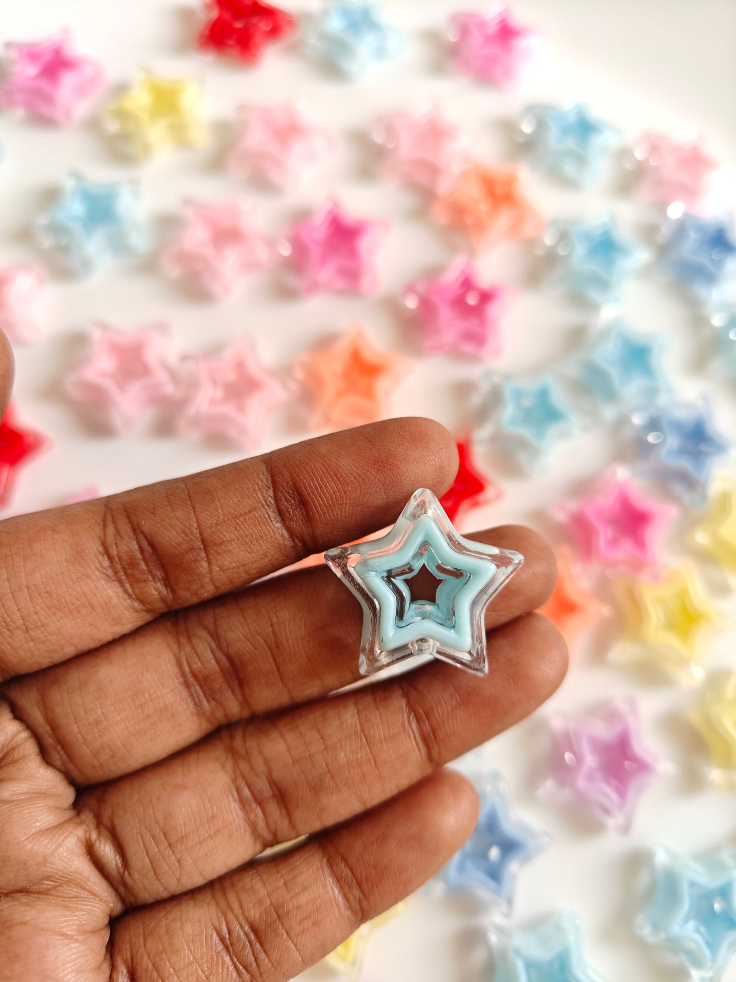 Acrylic Star Beads - Random Mix 10 pieces