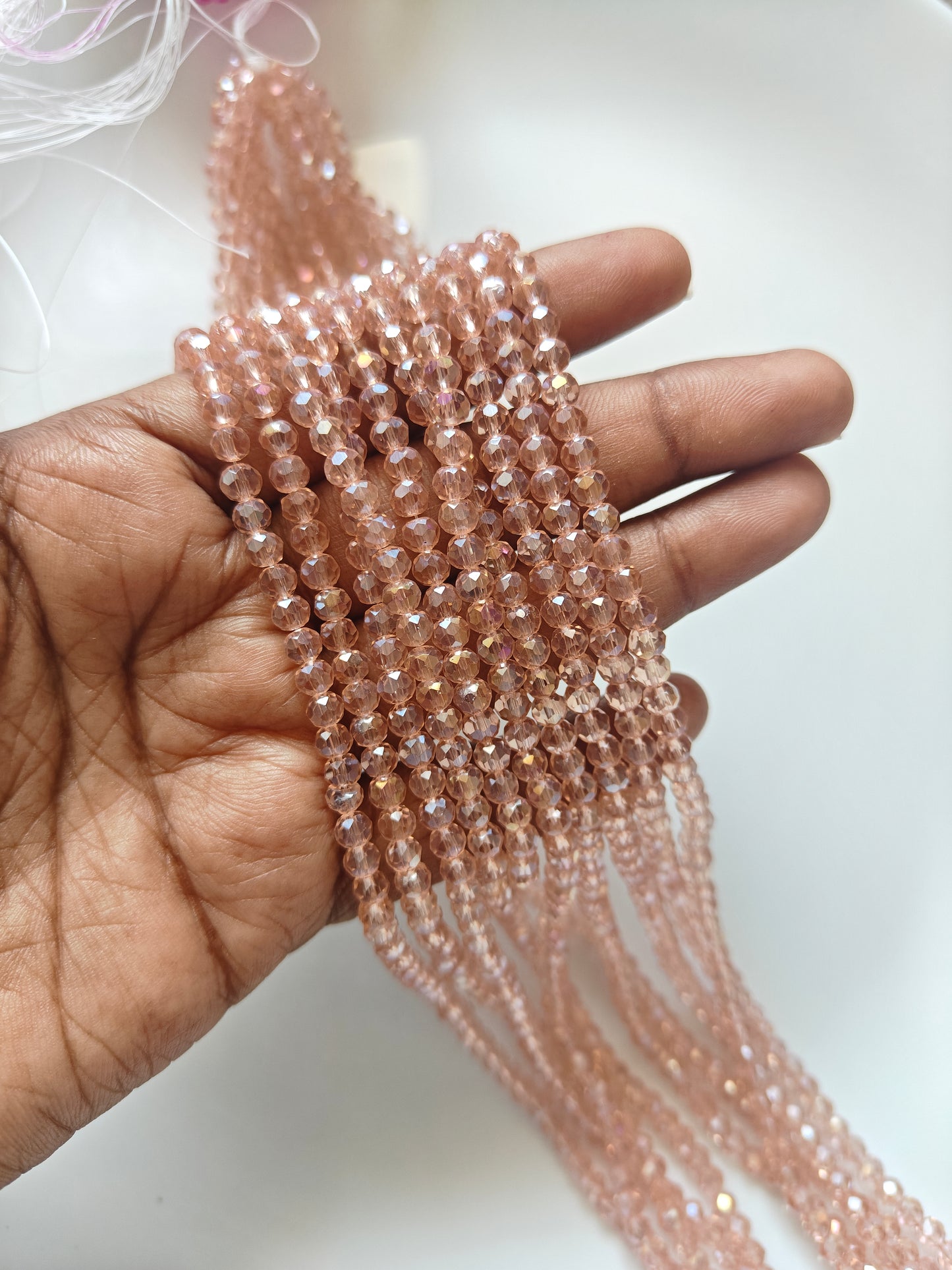 4mm Crystal Beads Champagne