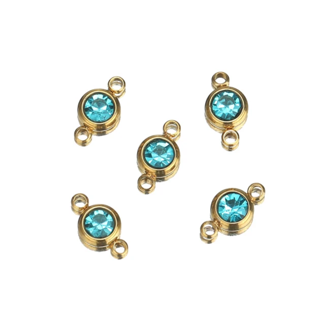 18K Gold Plated Round Connector Charm - 1 Piece
