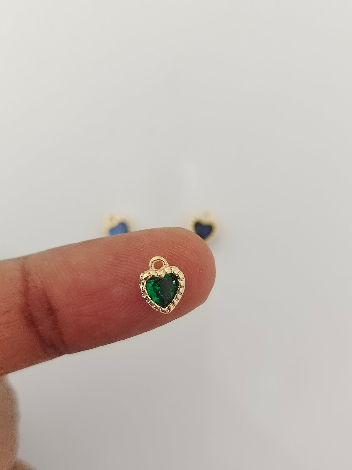 Mini 14K Gold Plated Zircon Heart 7*5mm Charm - 1 Piece