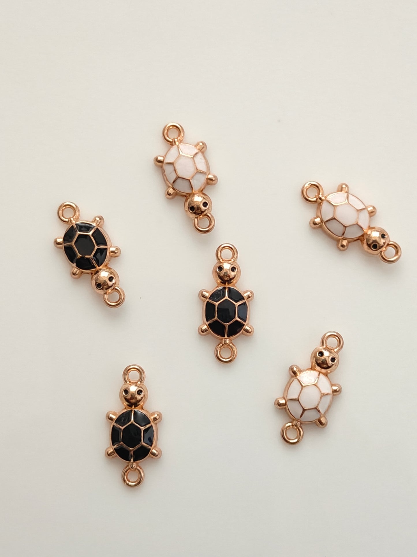 Turtle Enamel Connector Charm - 1 Piece