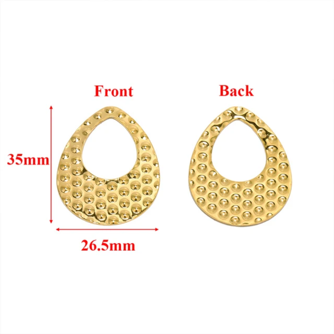 Stainless Steel Hollow Embossing Big Drop Bezel - 1 Piece