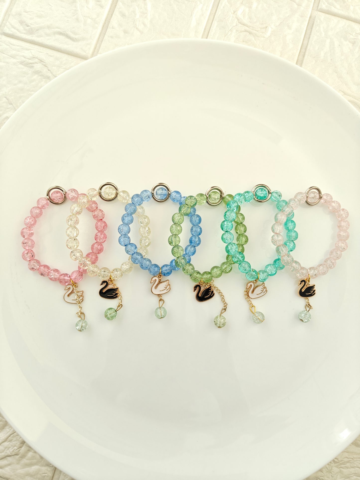 Beaded Swan Bracelet