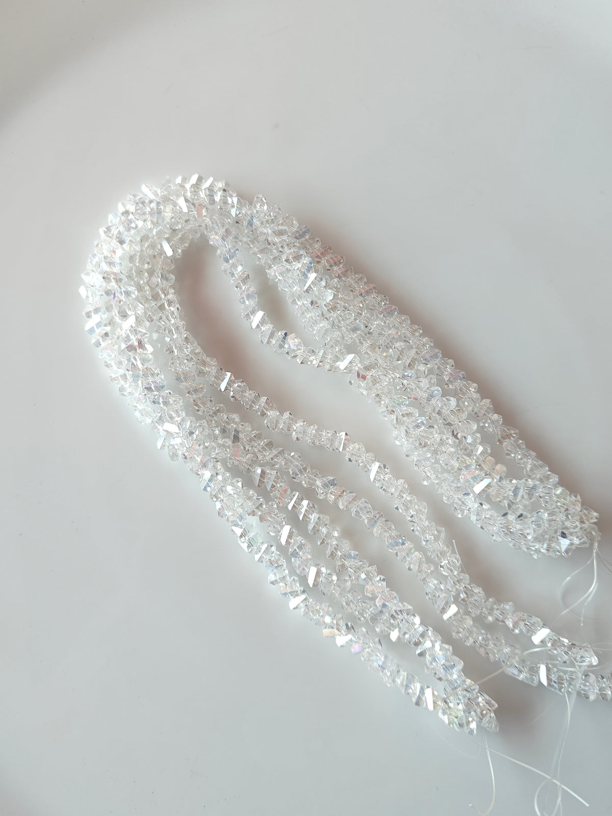 Premium White Triangle Crystal Beads