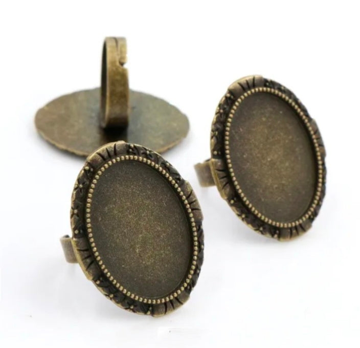 Vintage Brass Oval Rings 18*25mm - Design 13