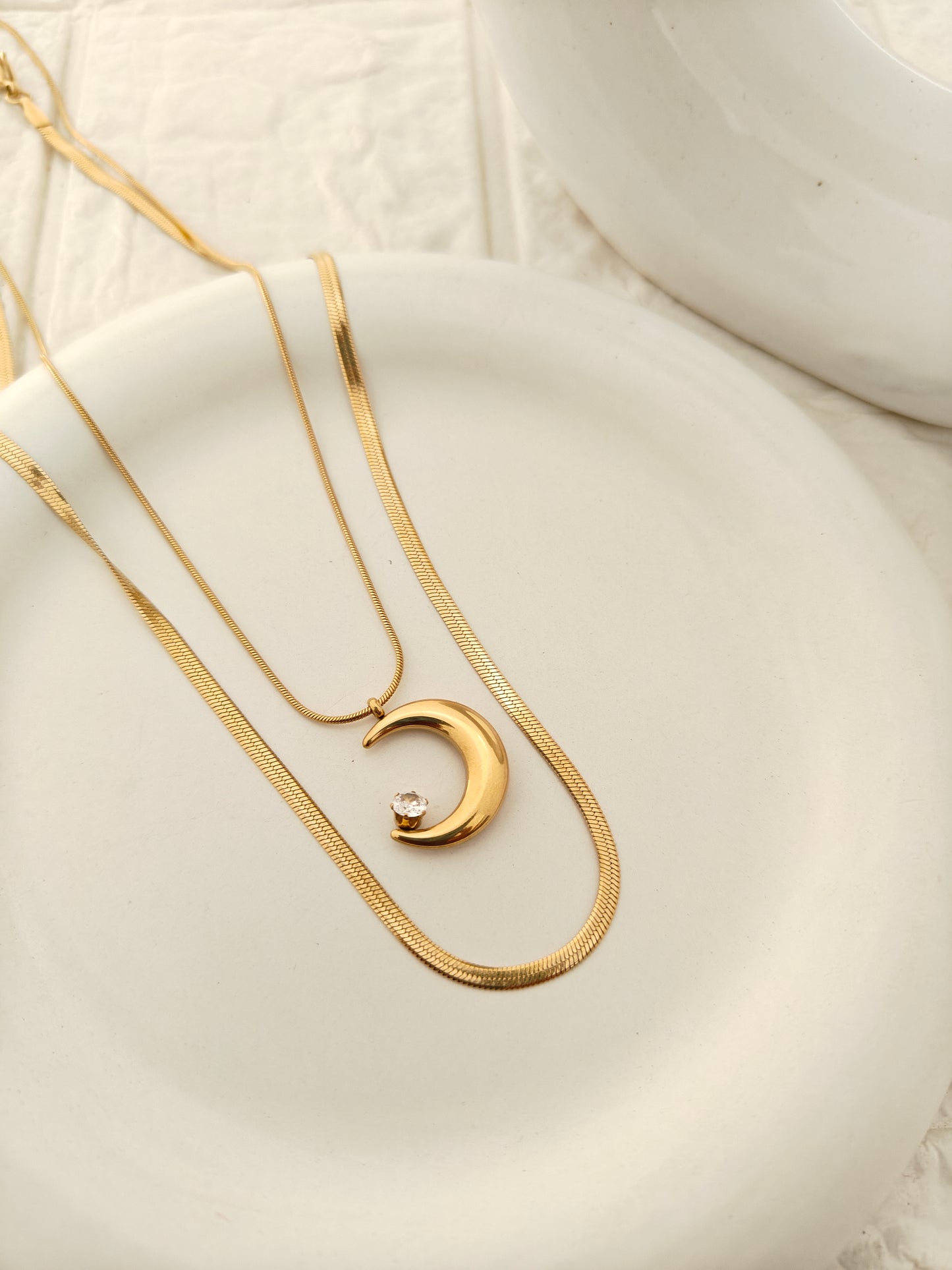 Crescent Detachable Layered Necklace