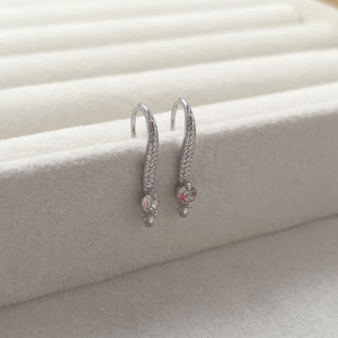 Zirconia Clasp Hooks - 1 Pair