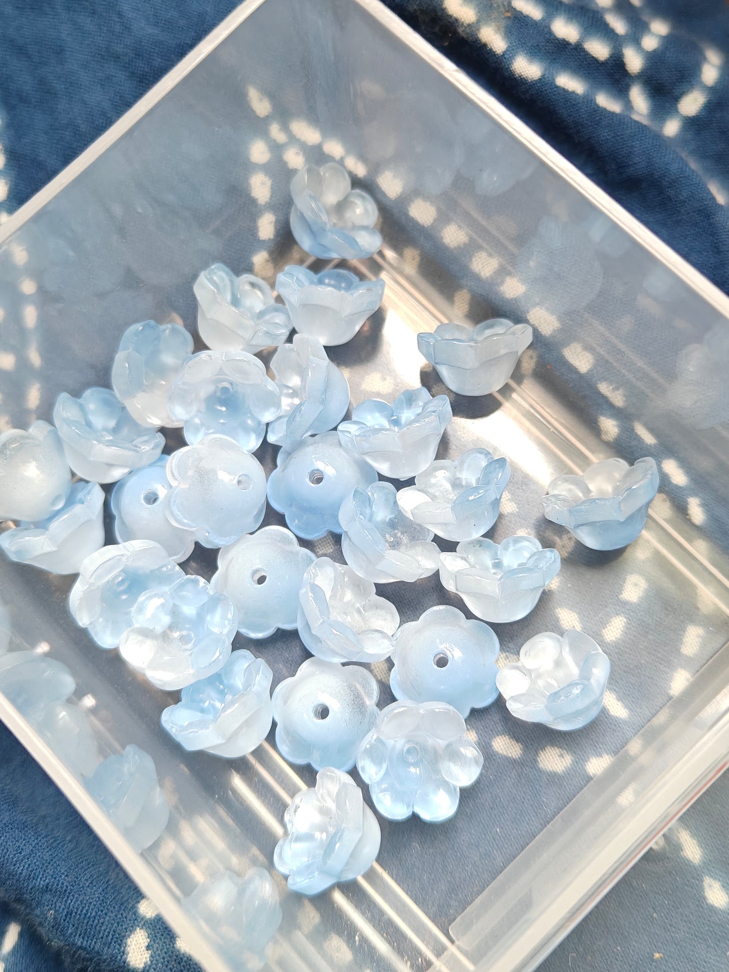 Lake Blue Orchid Glass Bead 12*7mm - 1 Piece