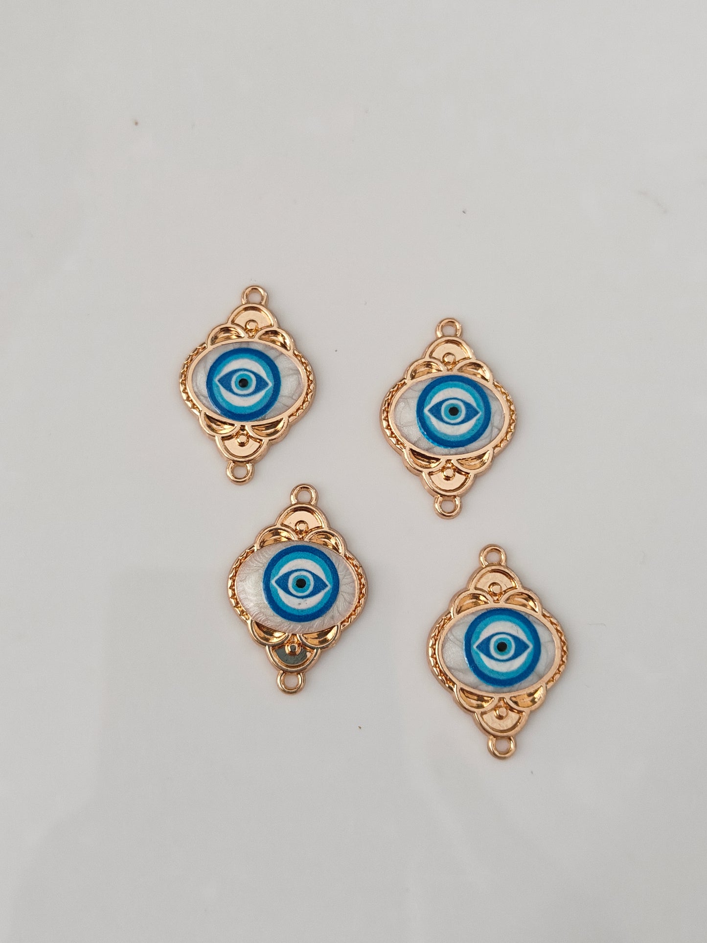 Oval Evil Eye Connector Charm - 1 Piece