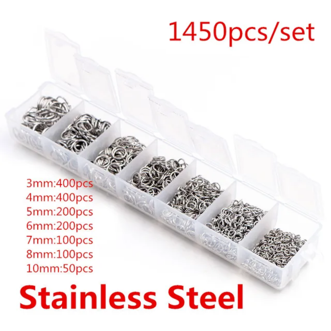 Stainless Steel Jump Ring Box - 1450 Pieces Approximately