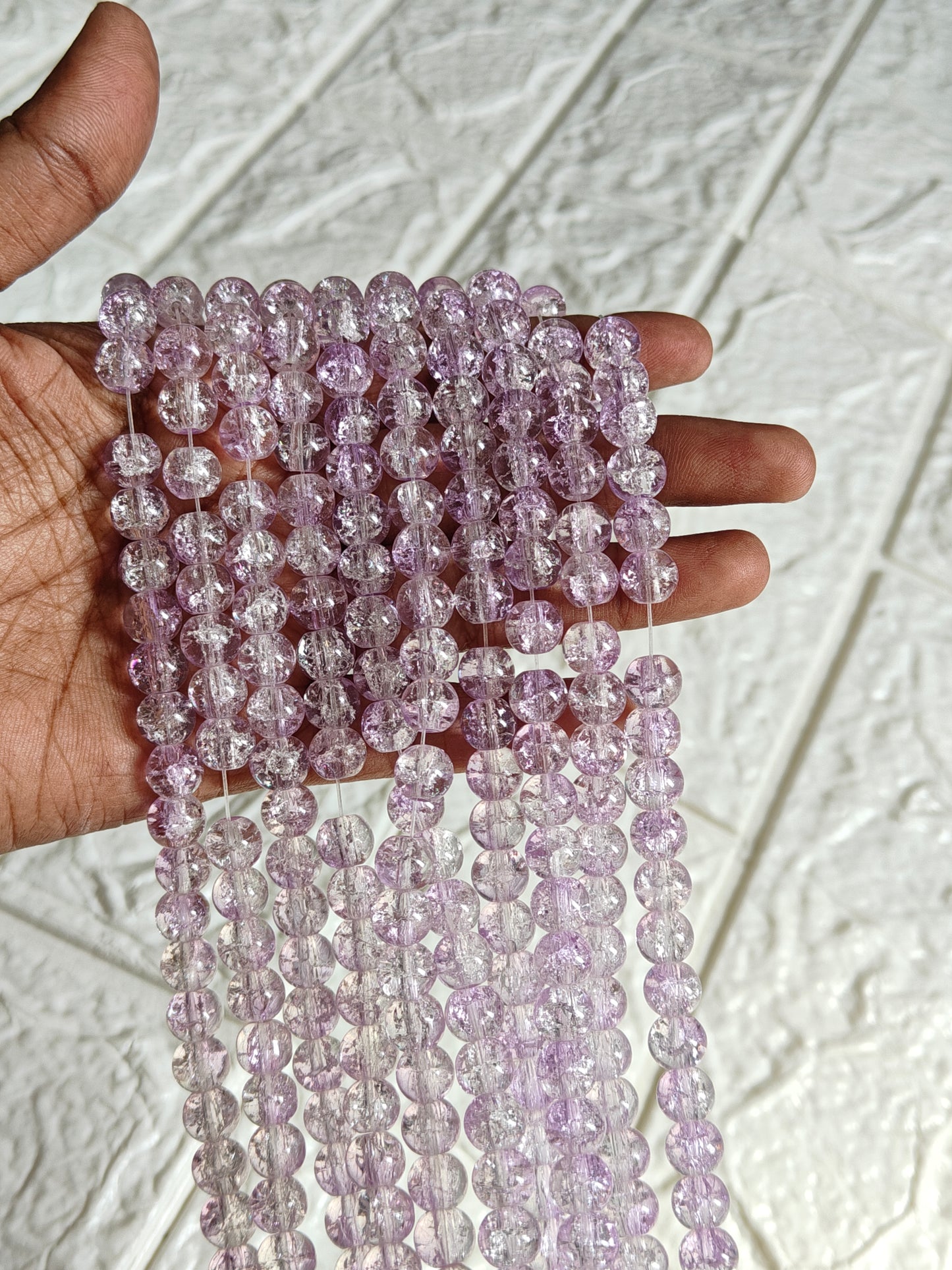 Dual Shade Crackle Beads - approx. 100 beads