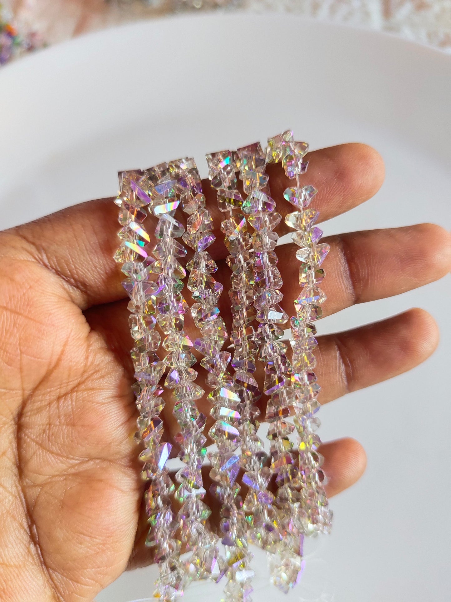 Premium Clear Triangle Crystal Beads