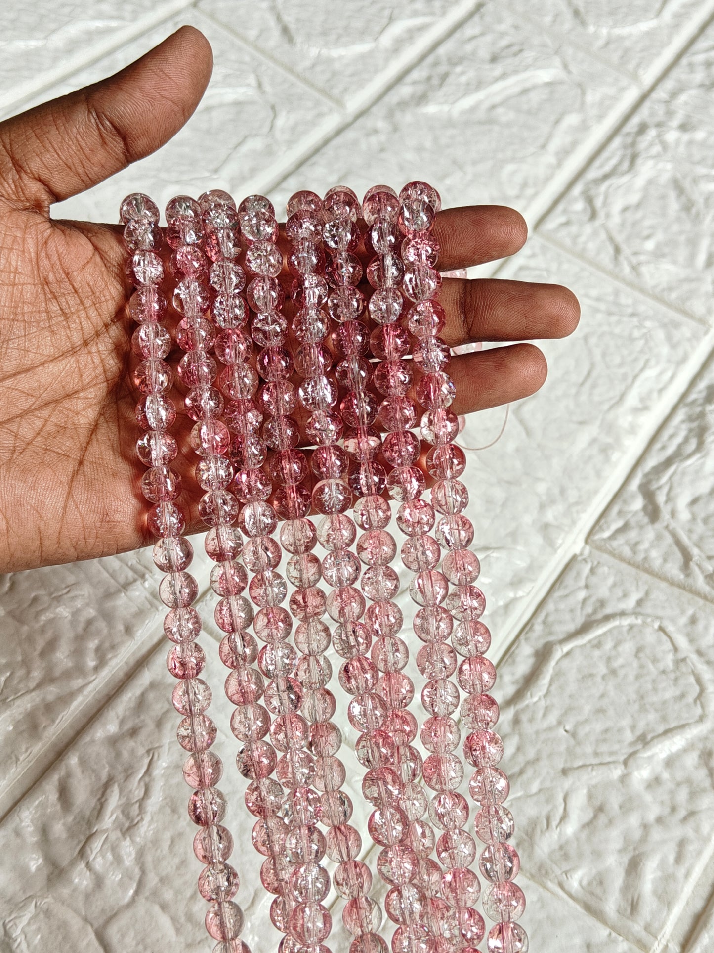 Dual Shade Crackle Beads - approx. 100 beads