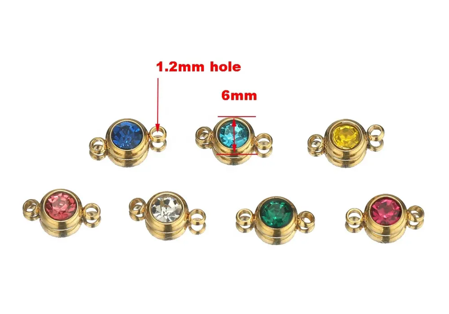 18K Gold Plated Round Connector Charm - 1 Piece