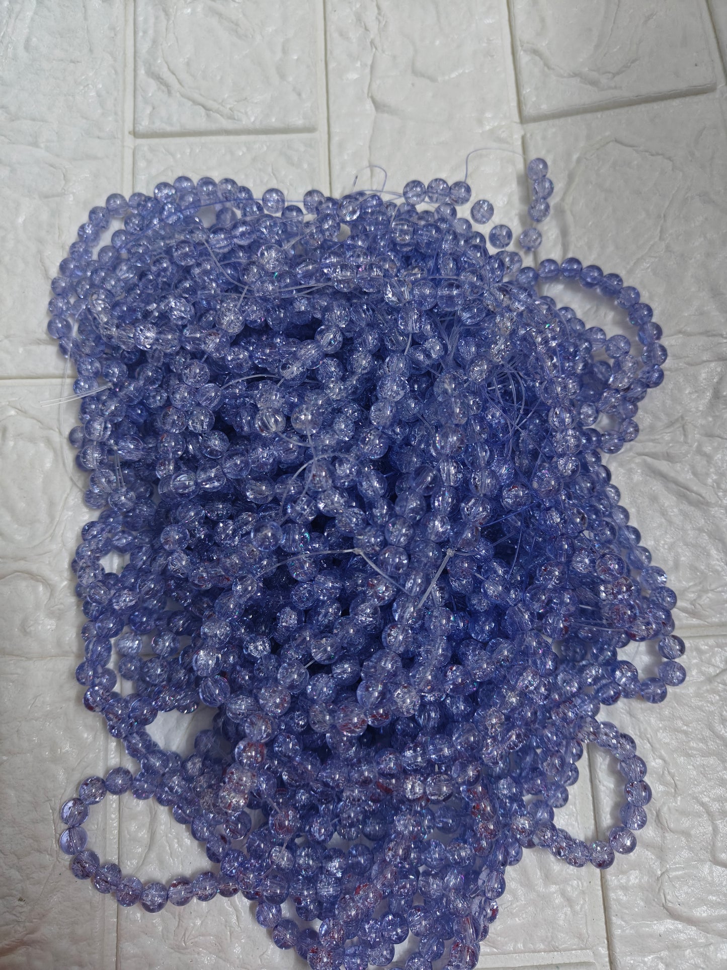 Single Shade Crackle Beads 8mm - approx. 100 beads