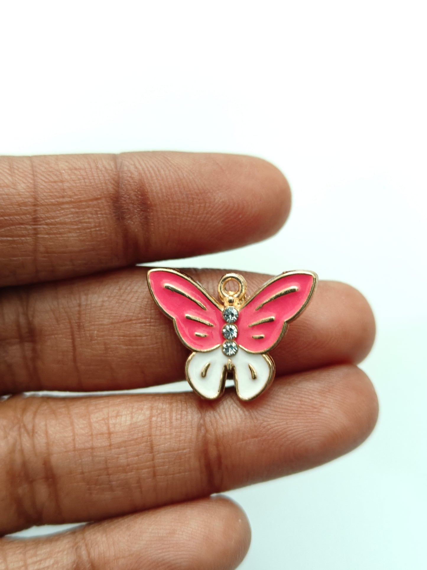 Dual Shade Butterfly Enamel Charm - 1 Piece