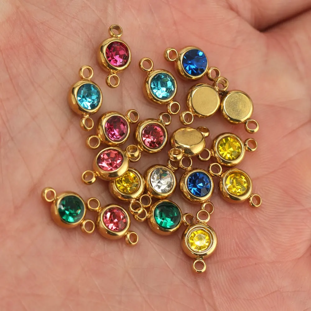 18K Gold Plated Round Connector Charm - 1 Piece