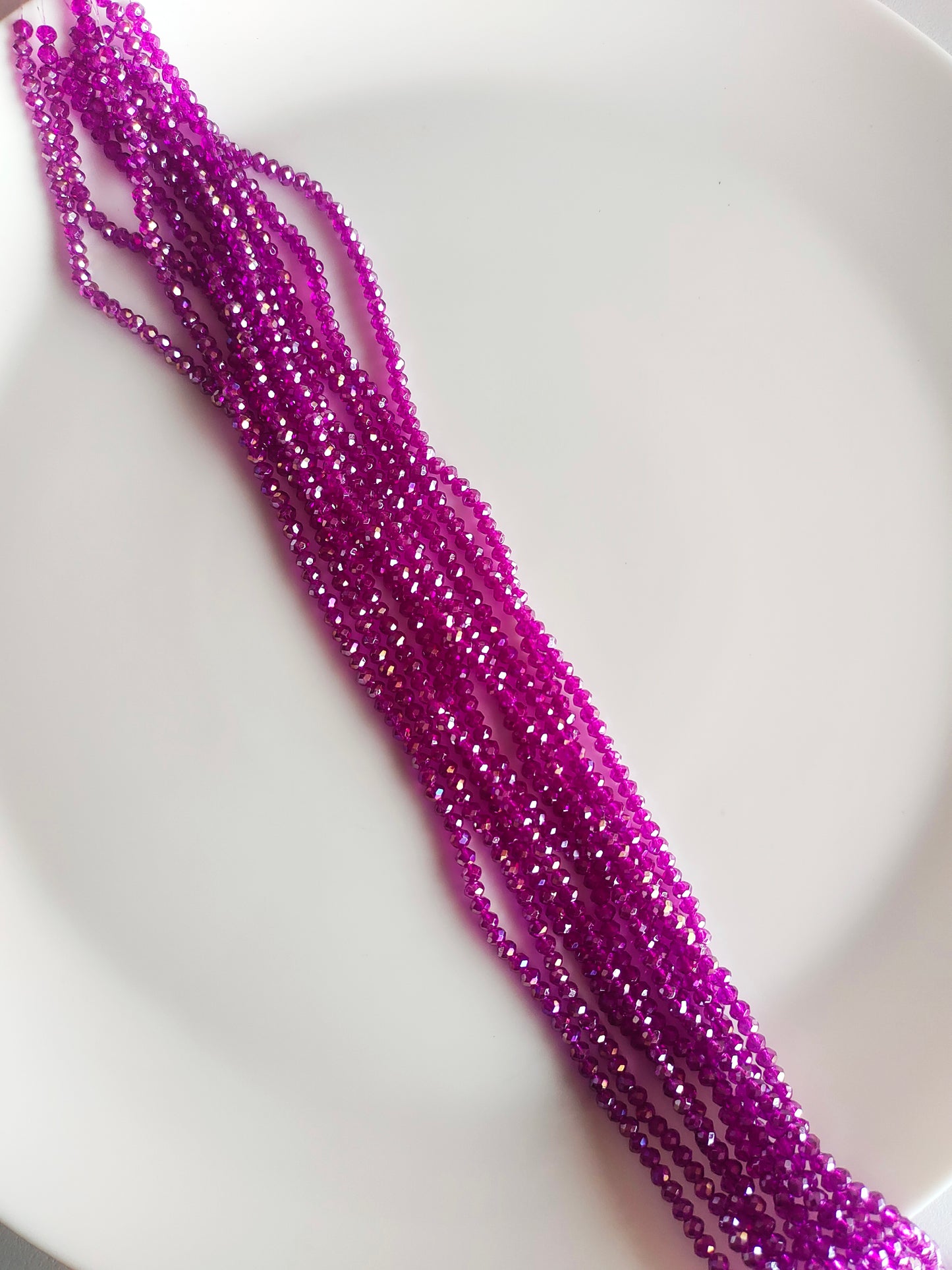 4mm Crystal Beads Magenta