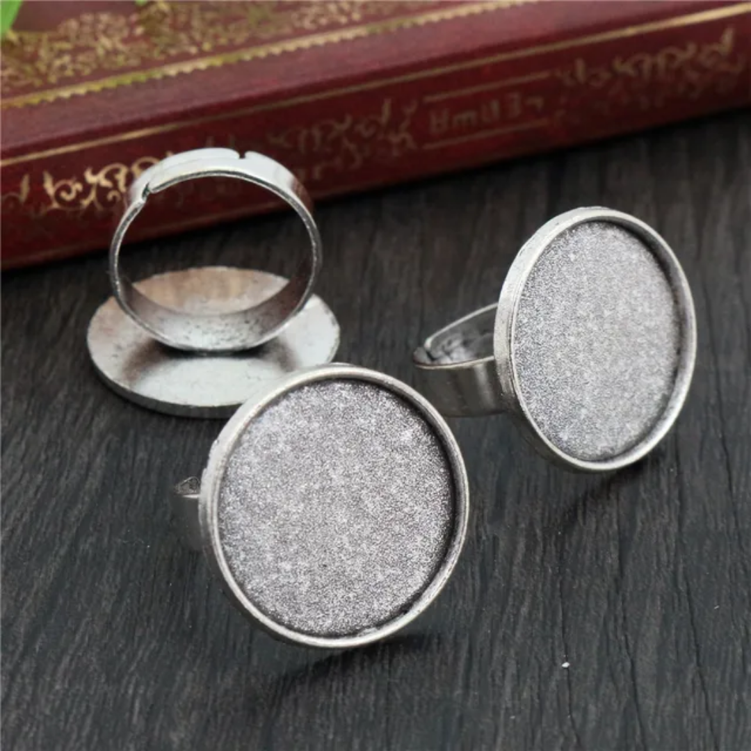 Antique Silver Ring Base 20mm - 1 Piece